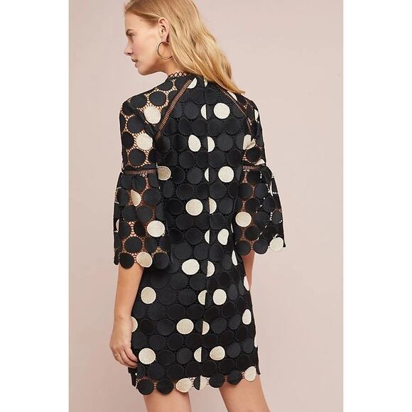 NWT Shoshanna 'Broome' Polka Dot Belle Sheer Sleeve Mini Dress Size 4 - Picture 3 of 3